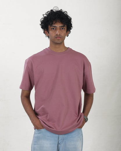 Plum Oversized Round Neck T-Shirt