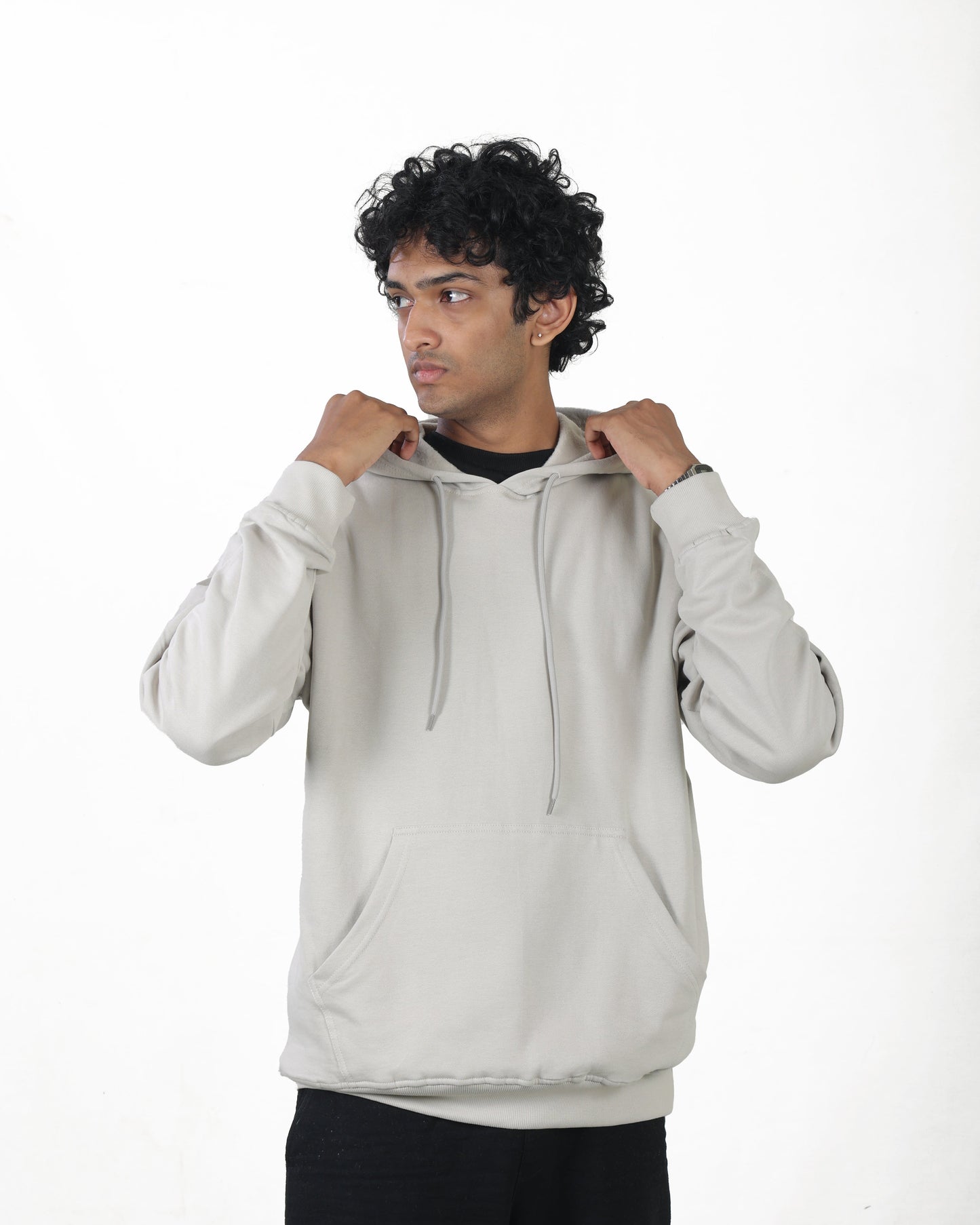 Smoke Grey Drop Shoulder Hoodie