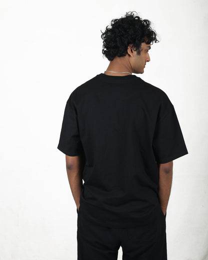 Black Oversized Round Neck T-Shirt