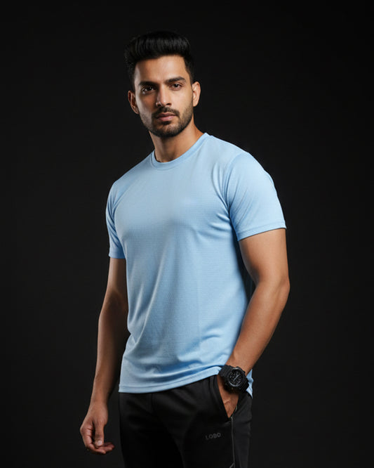 Sky Blue Men's Performance Active Tee